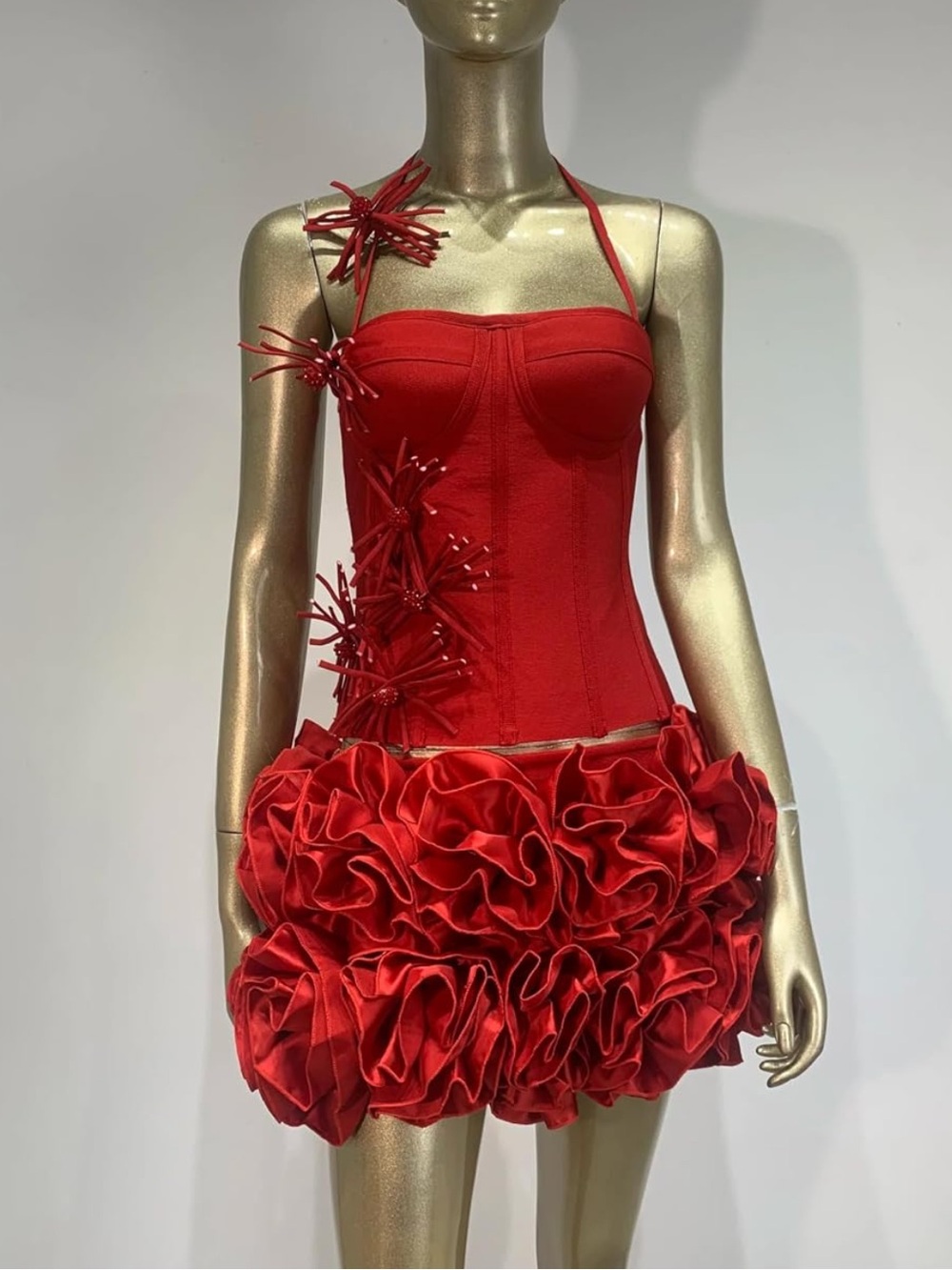 Corset and Ruffled Skirt Set